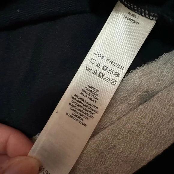 Joe Fresh Mini cotton/spanx skirt blue and gray strips size extra small - Picture 4 of 5